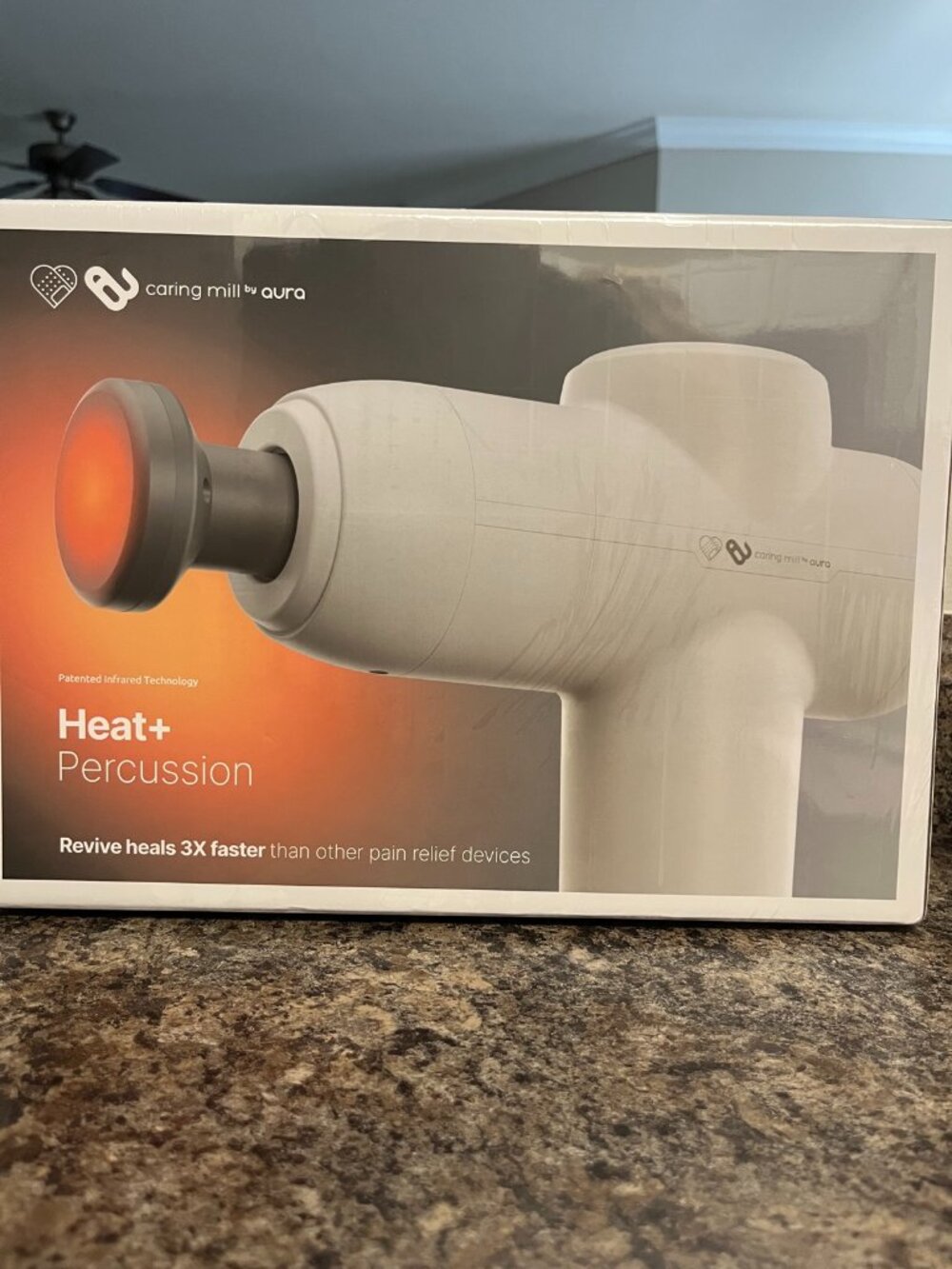 Caring Mill by Aura Revive Heat + Percussion Deep Muscle Pain Relief Device